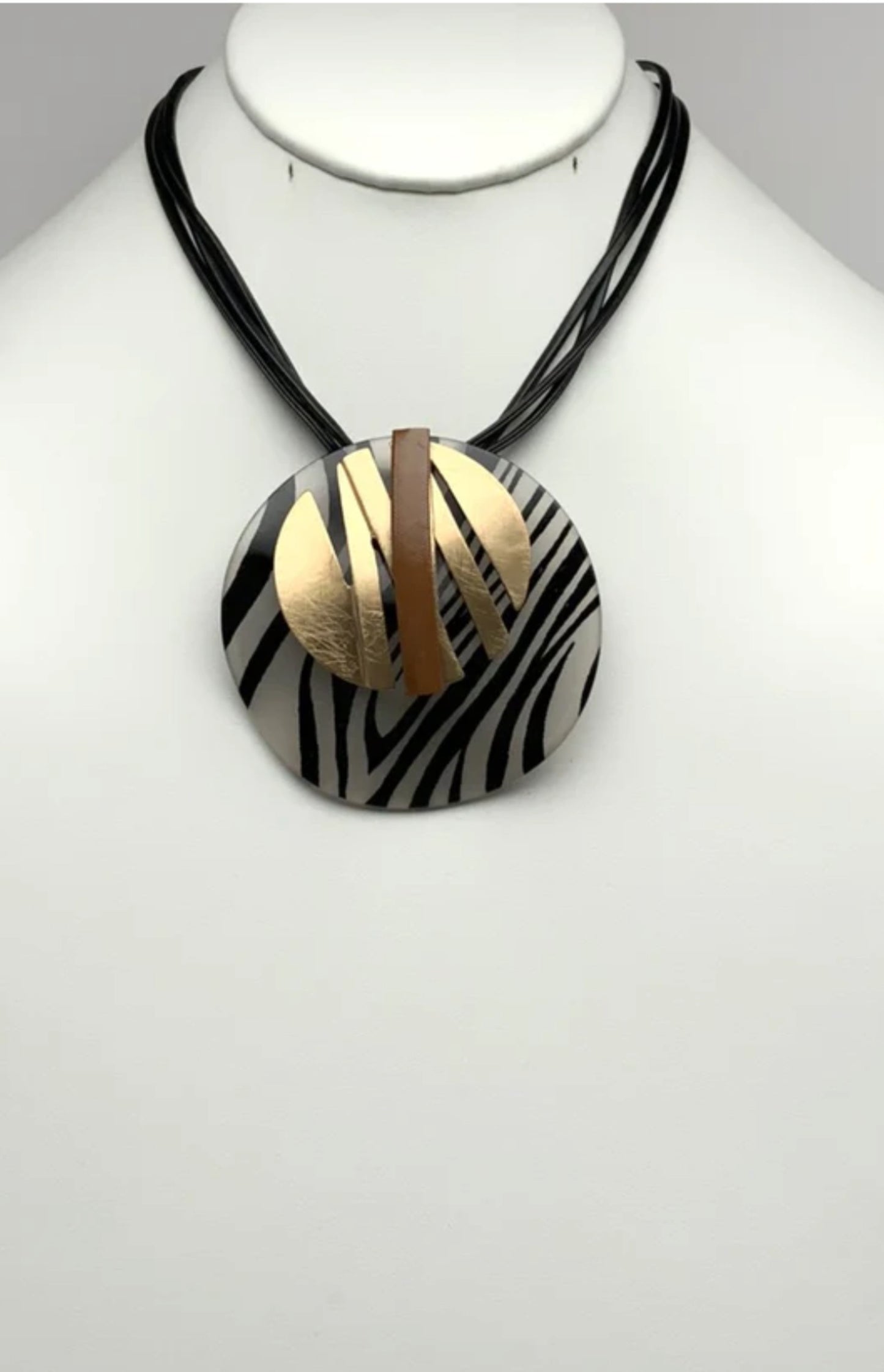 Zebra Eclipse Pendant Necklace "Simple, Bold & Fearless"